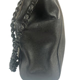 Chanel Black Pebbled Leather Curved Flap 1997