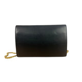 Fendi Black Leather Envelope Wallet On Chain