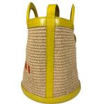 Marni Tropicalia Mini Bucket Bag Raffia with Yellow Trim