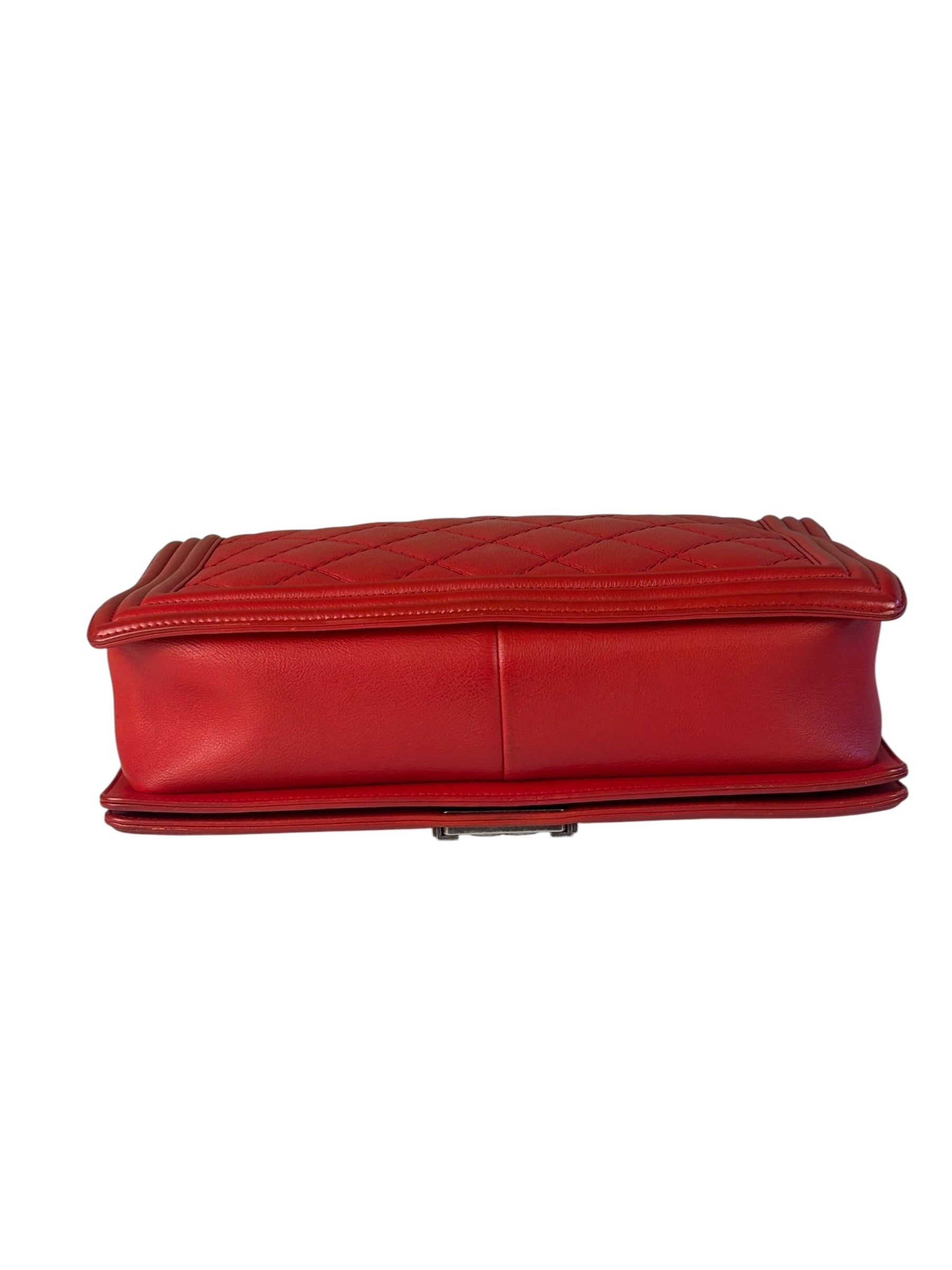 Chanel Red Quilted Leather Boy Flap Bag 2010