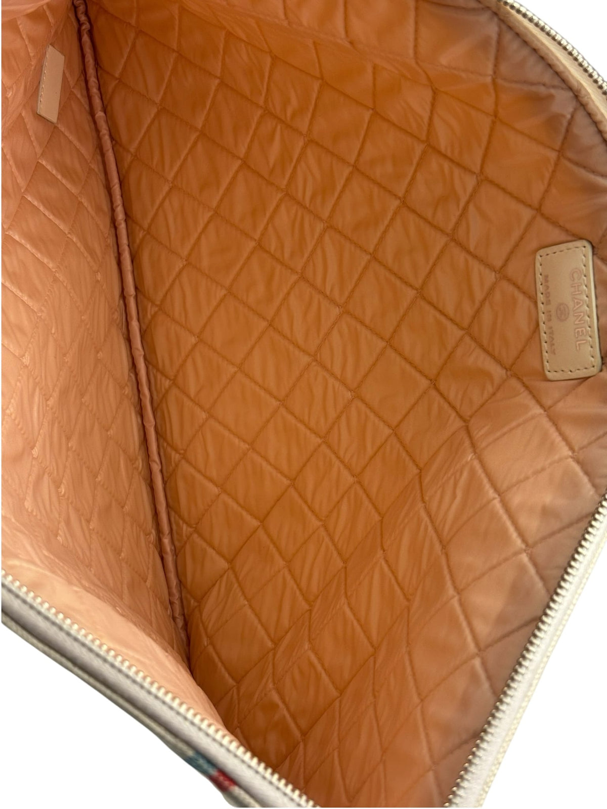 Chanel White Cloth Caviar Quilted Viva Coco Cuba Libre O-Case 2016