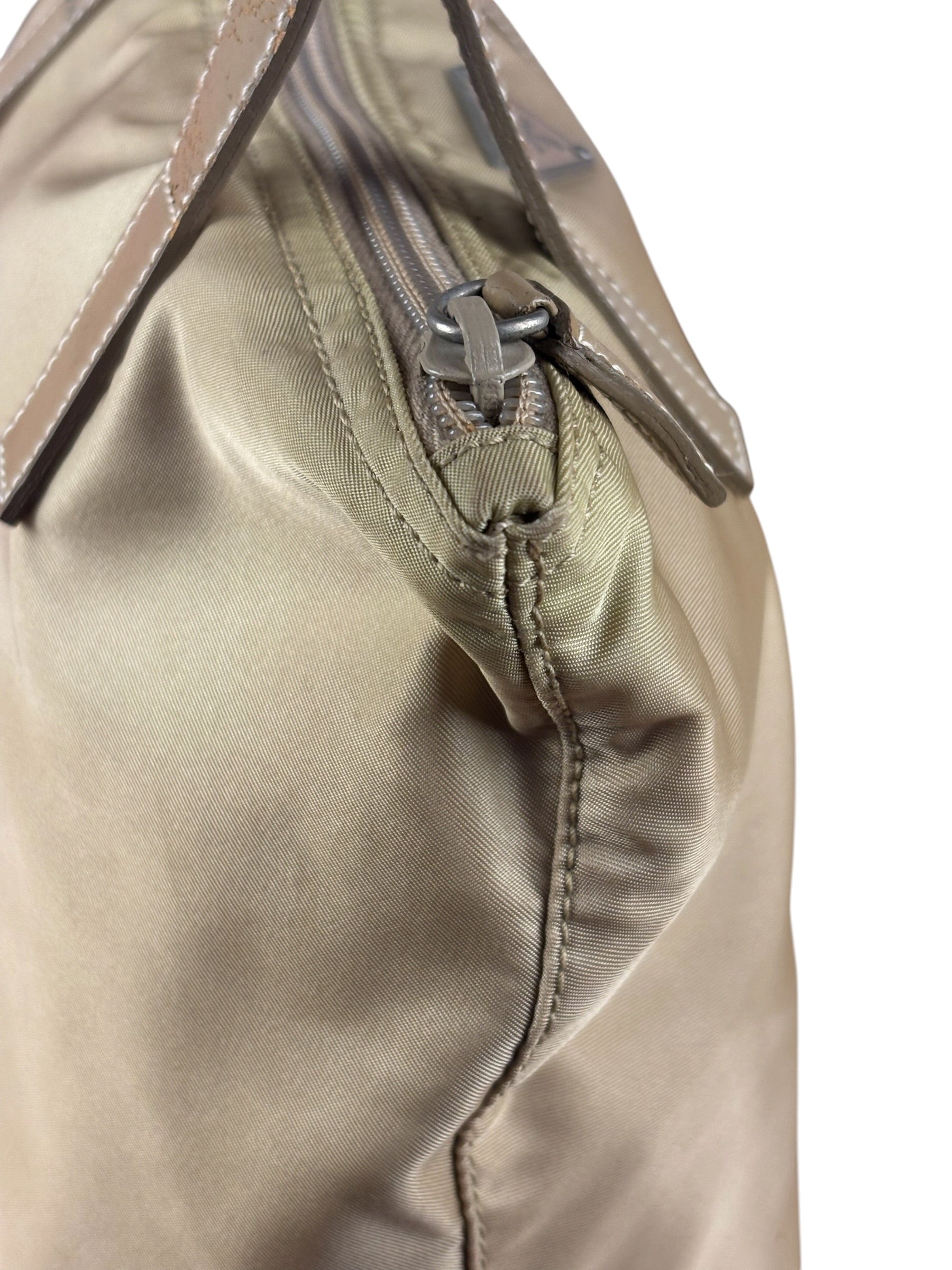 Prada Vintage Beige Nylon Top Handle Bag