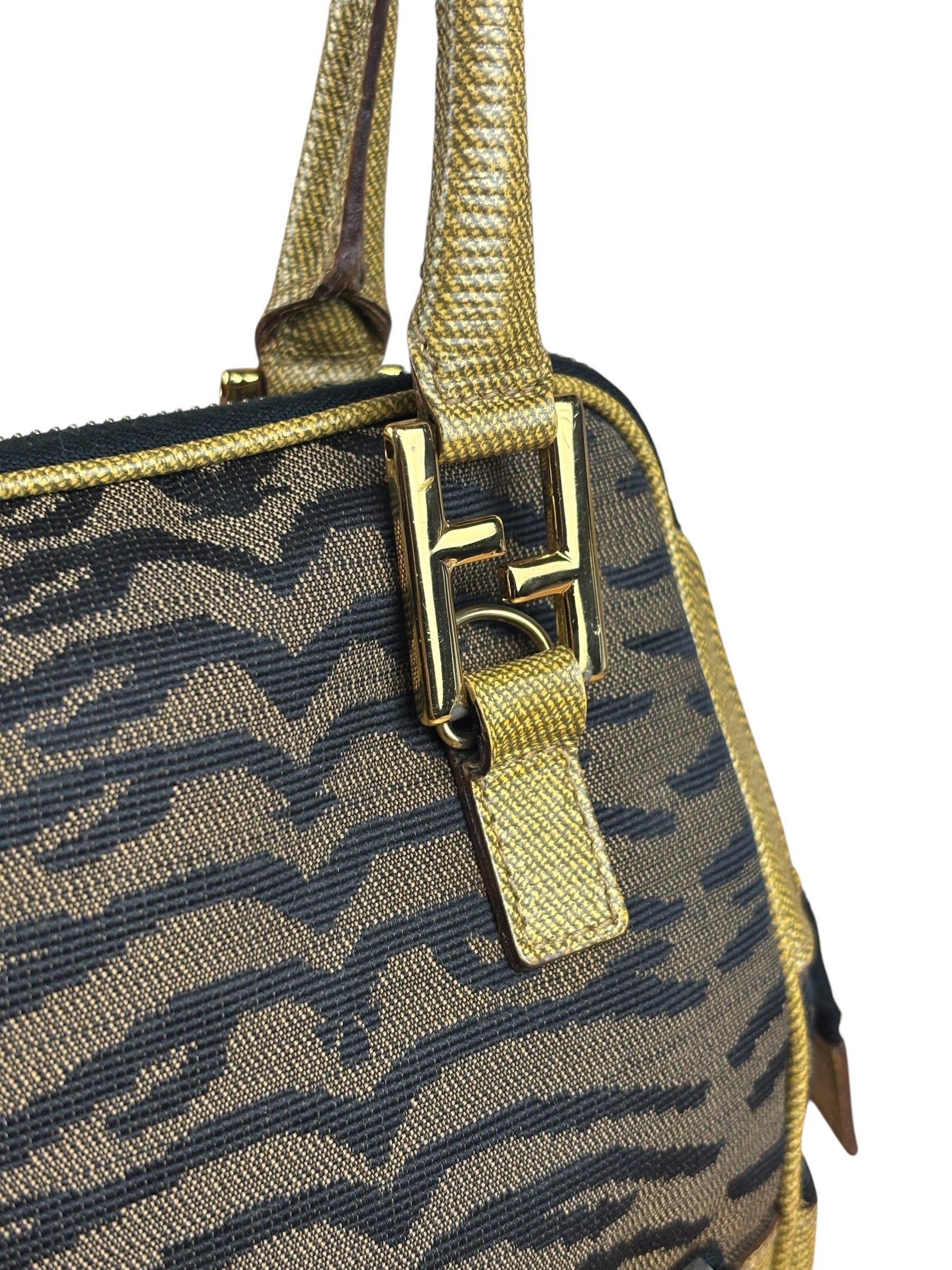 Fendi Vintage Tiger Print Mini Bowler Bag
