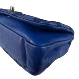 Chanel Blue Leather Diamond Stitch Iridescent Chain Flap Bag 2012