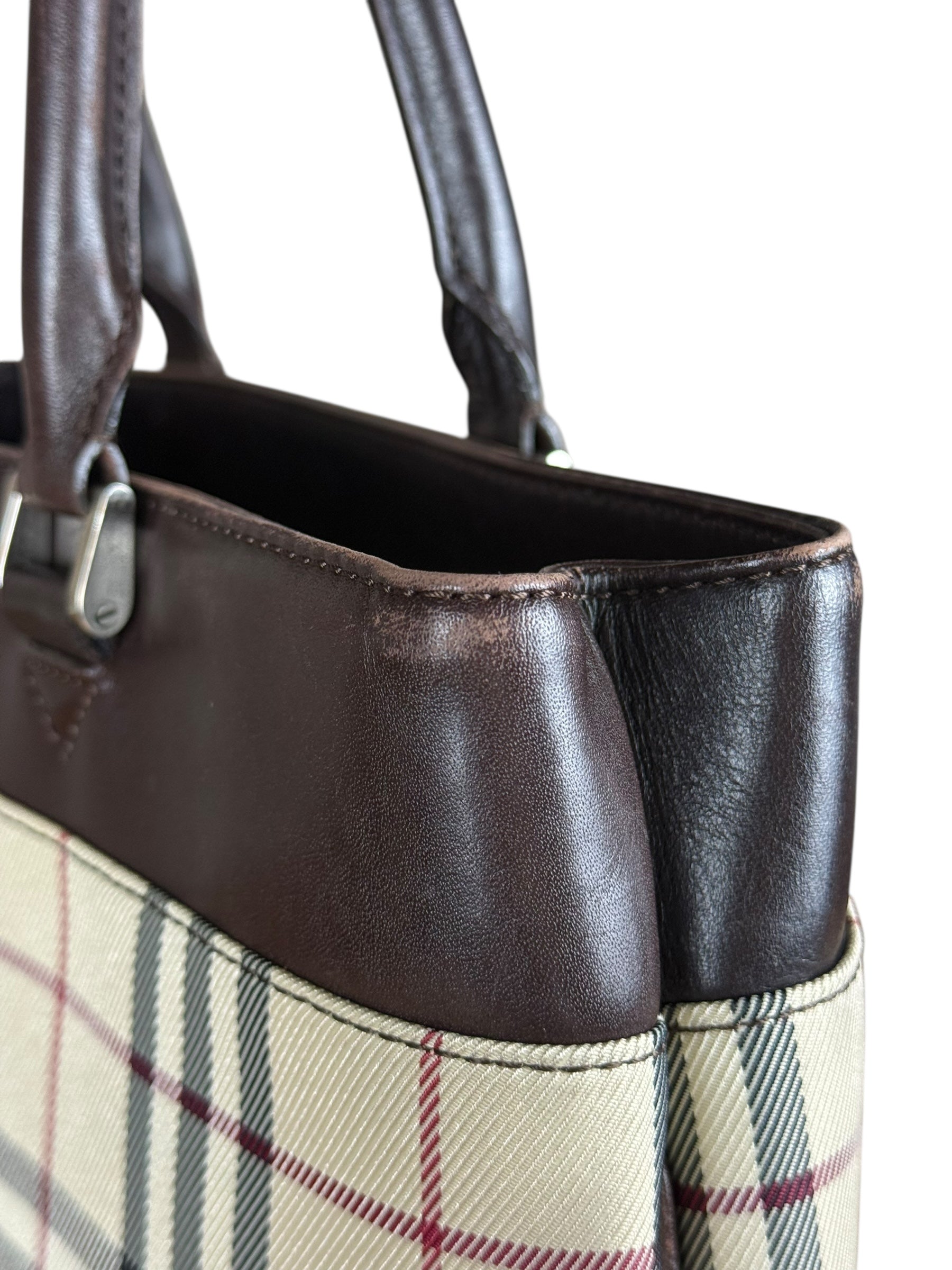 Burberry Vintage Canvas Nova Check Tote