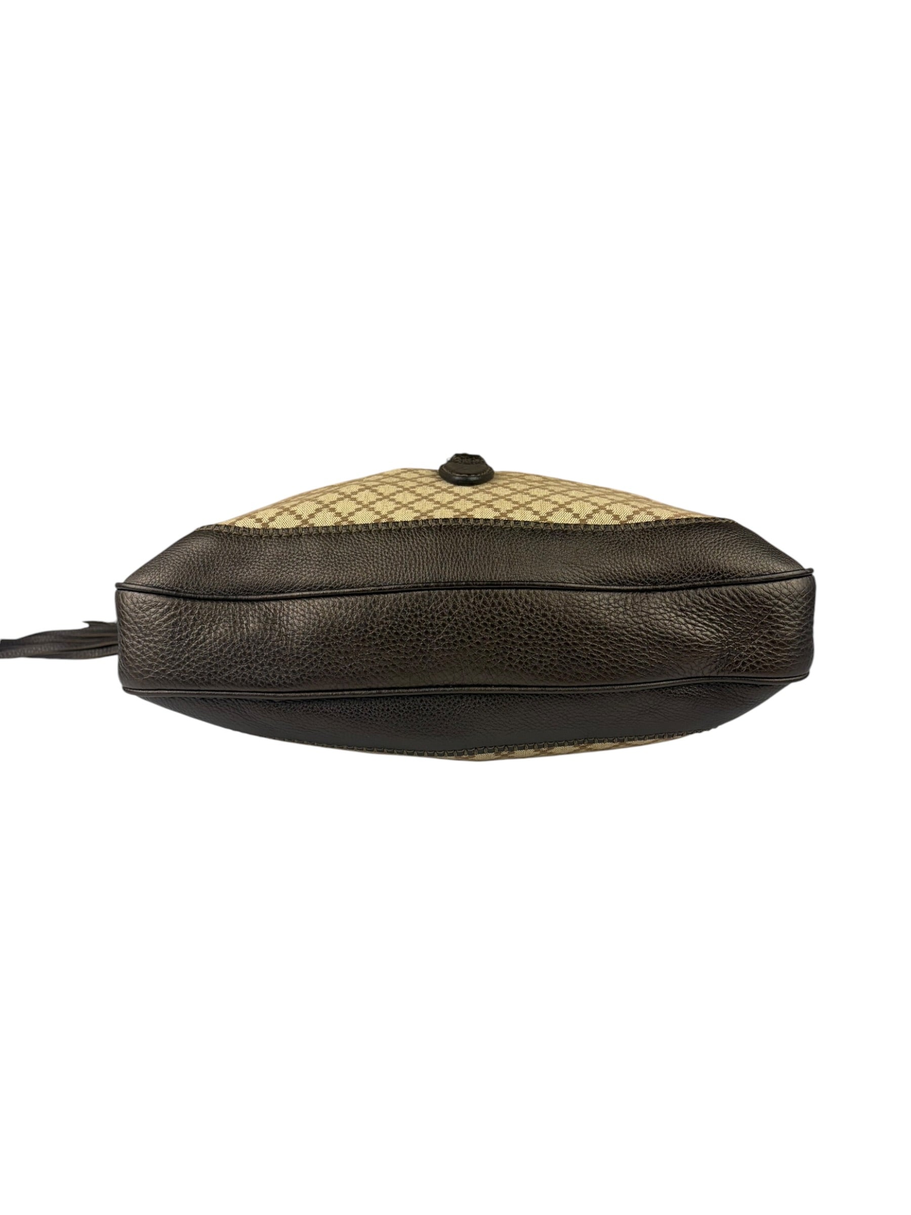 Gucci Brown Leather Trim Jackie 1961 Hobo Bag