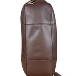Prada Rich Brown Vitello Daino Sound Lock Satchel Shoulder Bag