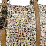 Fendi FF Floral Zucchino Shoulder Tote
