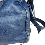 Balenciaga Navy Leather Moto Work Two-Way Bag