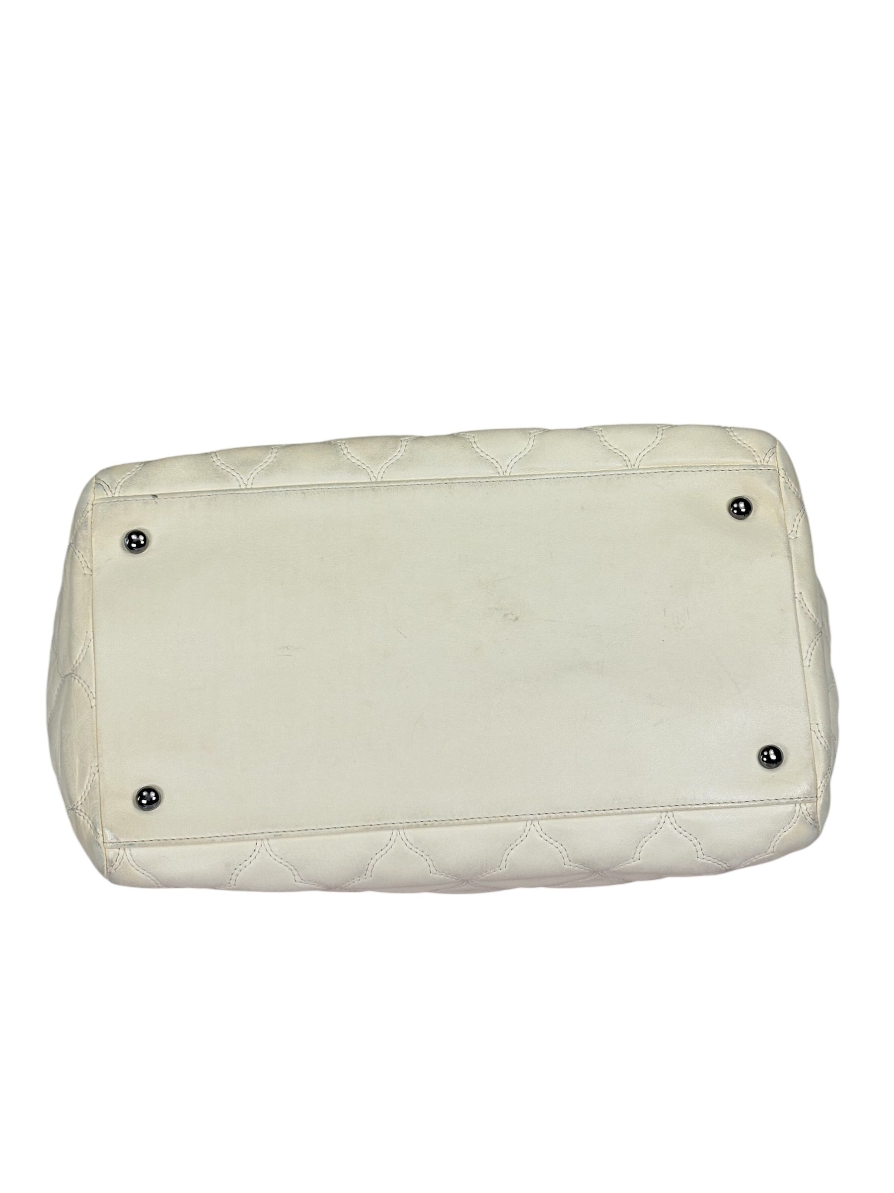 Chanel Beige Quilted Leather  Chain Shoulder Bag 2008