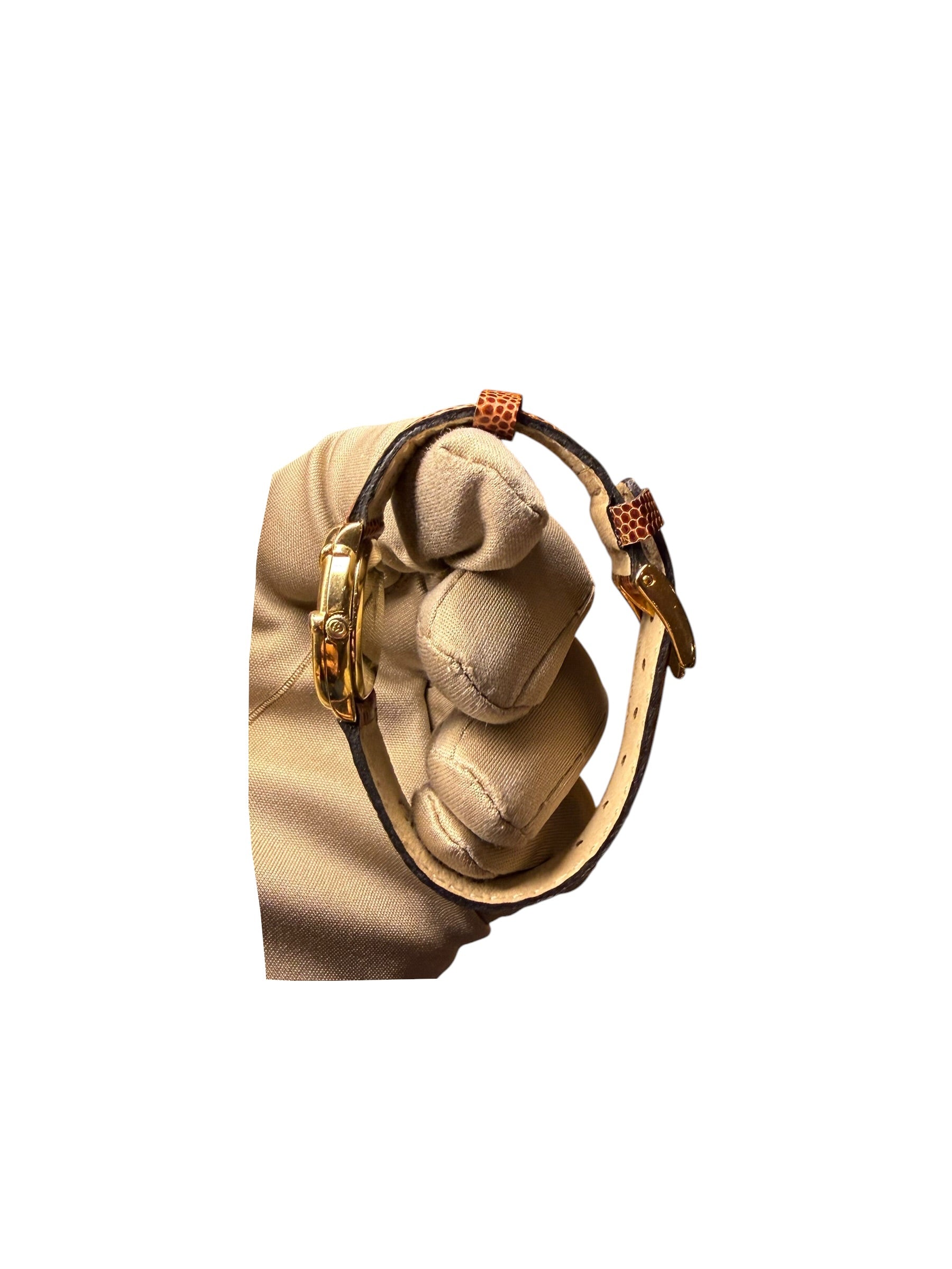 Gucci Champagne Round Dial Brown Strap