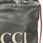 Gucci Black Leather Drawstring Backpack