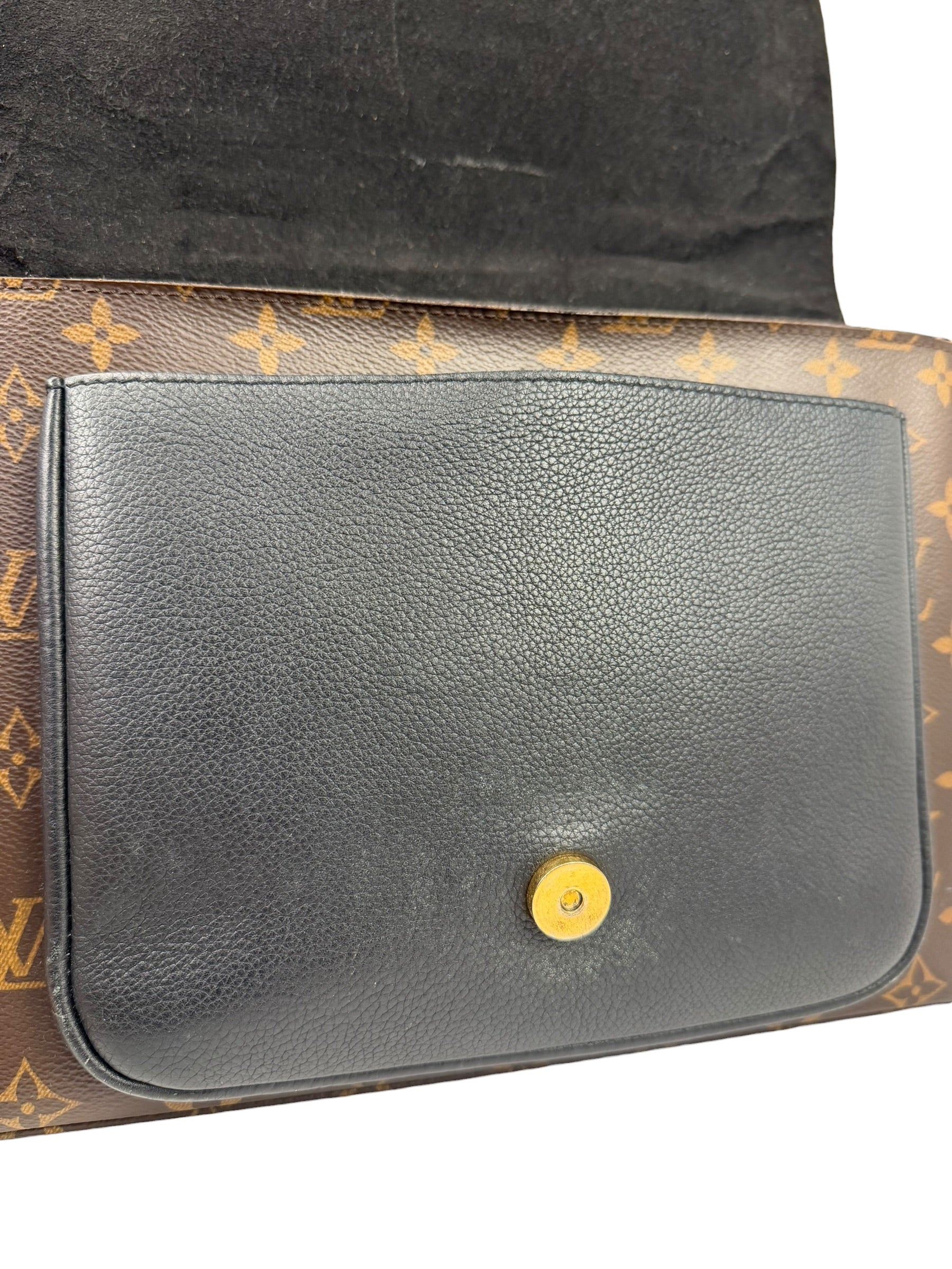 Louis Vuitton Black Leather/ Monogram Marignan 2Way Bag