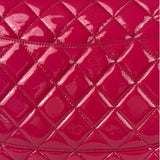 Chanel Hot Pink Large Patent Leather Double Flap Shoulder Bag 2014