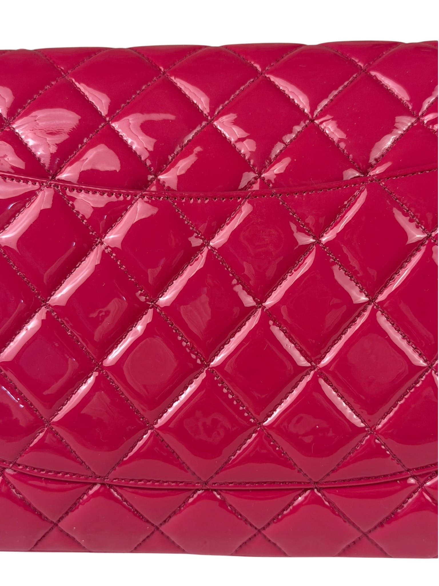 Chanel Hot Pink Large Patent Leather Double Flap Shoulder Bag 2014