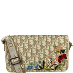 Christian Dior Trotter Flower Embroidered Flap Crossbody