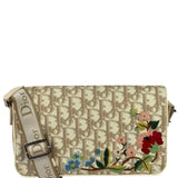 Christian Dior Trotter Flower Embroidered Flap Crossbody