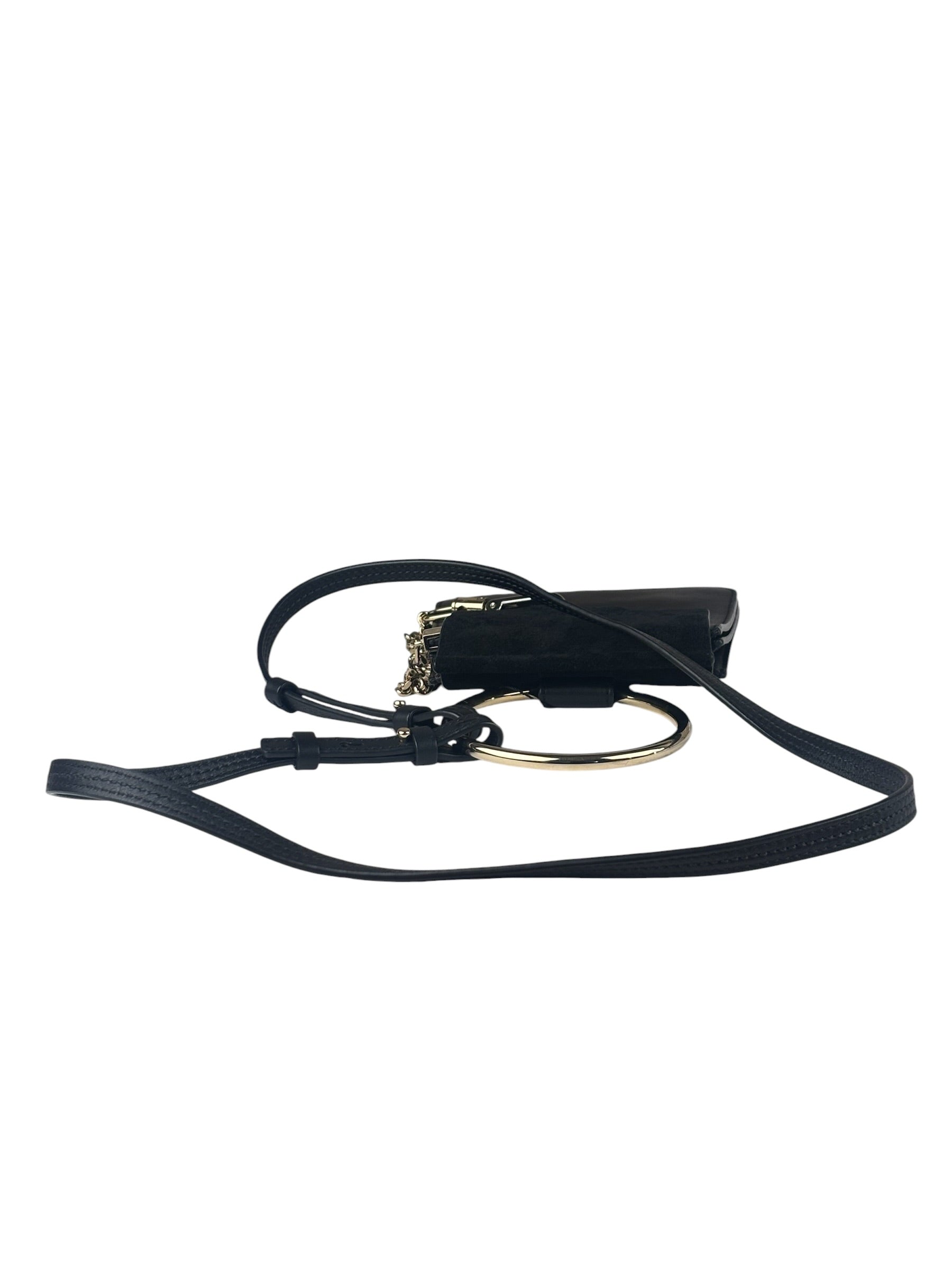 Chloe Black Suede/Leather Faye Bracelet Crossbody Bag