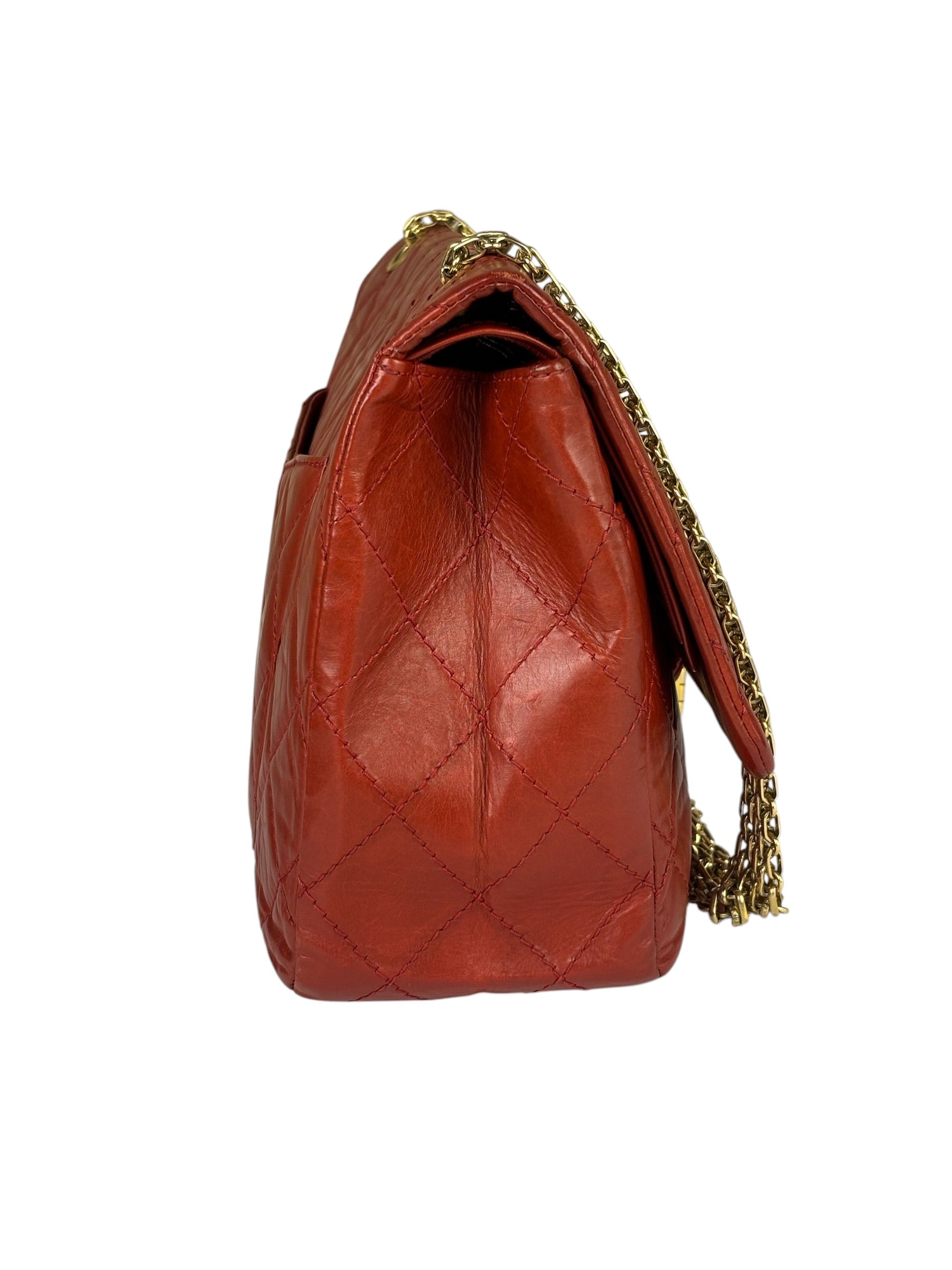 Chanel Red Quilted Leather 2.55 Reissue Double Flap Bag 2010