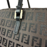 Fendi Brown Leather Trim FF Zucca Tote Bag