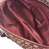 Christian Dior Burgundy Leather Oblique Saddle Handbag