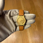 Balenciaga Gold Plated Champagne Dial Brown Leather Strap
