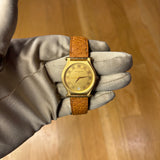 Balenciaga Gold Plated Champagne Dial Brown Leather Strap