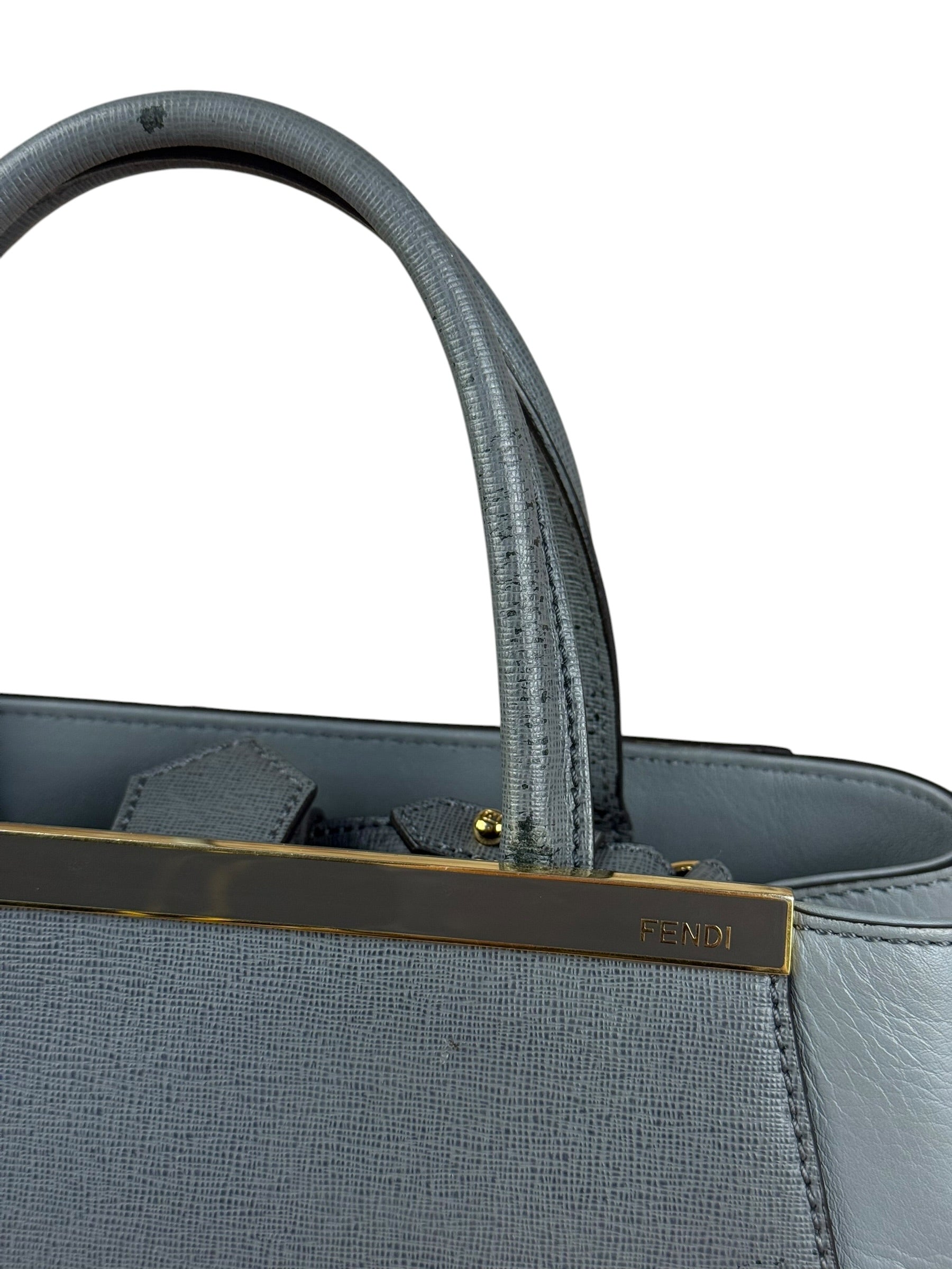 Fendi Grey Leather 2Jours Tote/Hand Bag