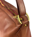 Vivienne Westwood Tan Brown Leather Perforated Orb Logo Shoulder Bag