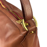 Vivienne Westwood Tan Brown Leather Perforated Orb Logo Shoulder Bag