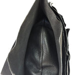Yves Saint Laurent Black Leather St. Tropez Ruffled Hobo Bag