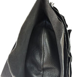 Yves Saint Laurent Black Leather St. Tropez Ruffled Hobo Bag