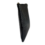 Celine Black Leather Solo Zipper Clutch