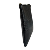 Celine Black Leather Solo Zipper Clutch