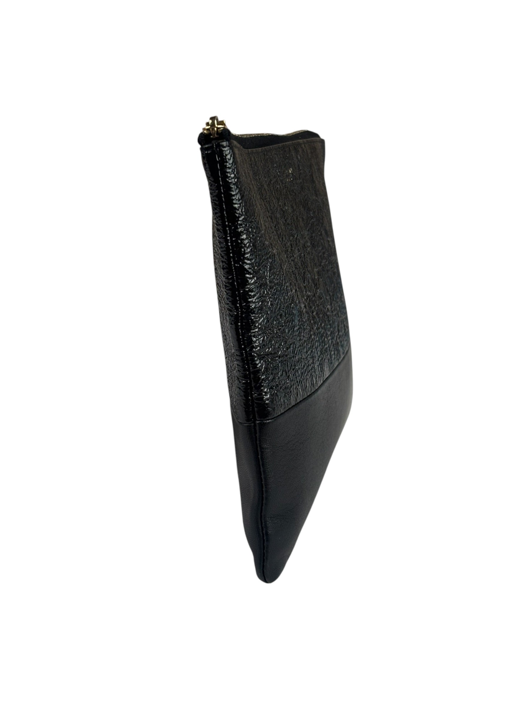 Celine Black Leather Solo Zipper Clutch