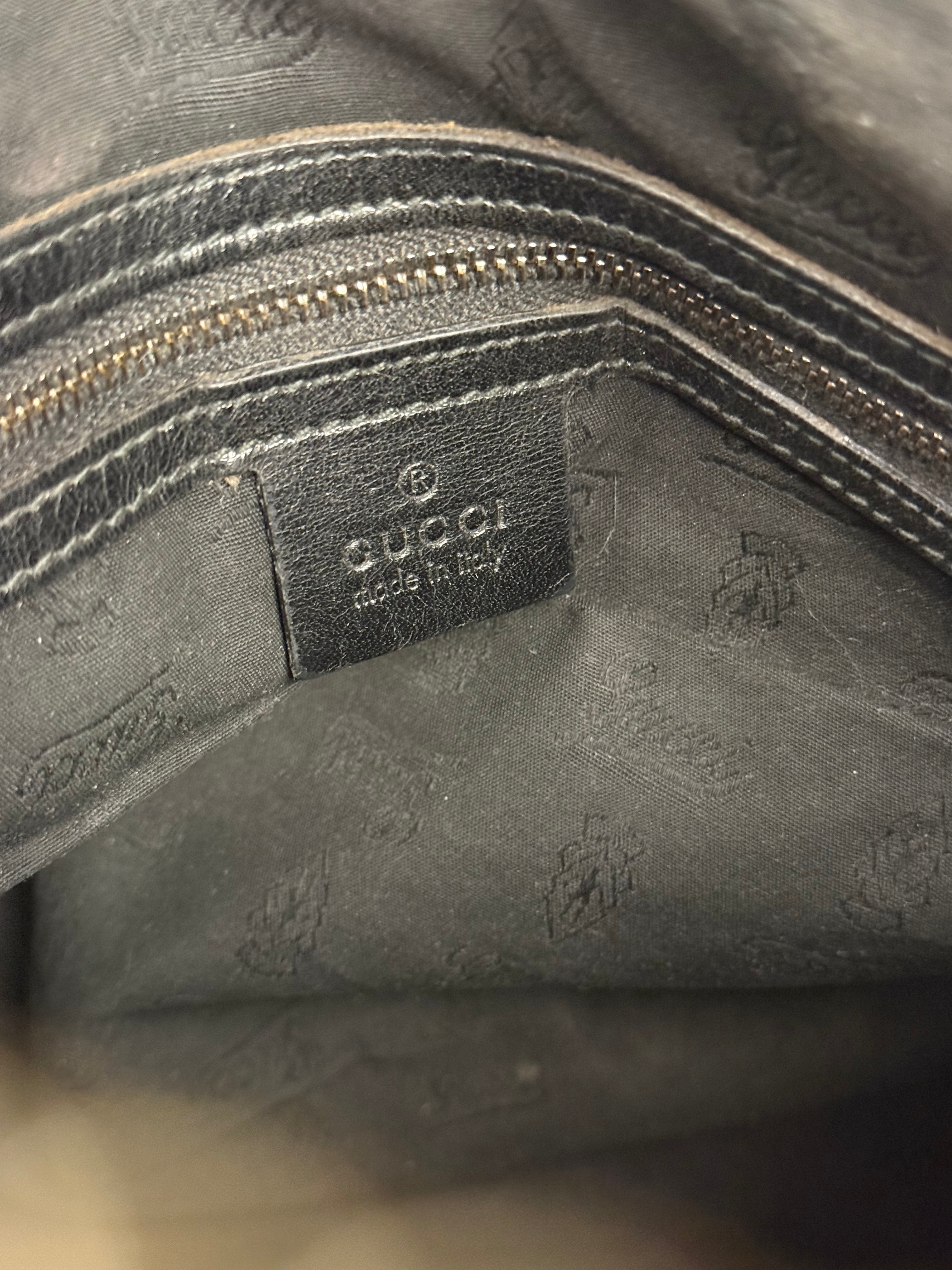 Gucci GG Black Leather Joy Boston Imprime Hand Bag