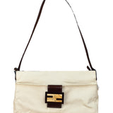 Fendi Cream Baguette Shoulder Bag