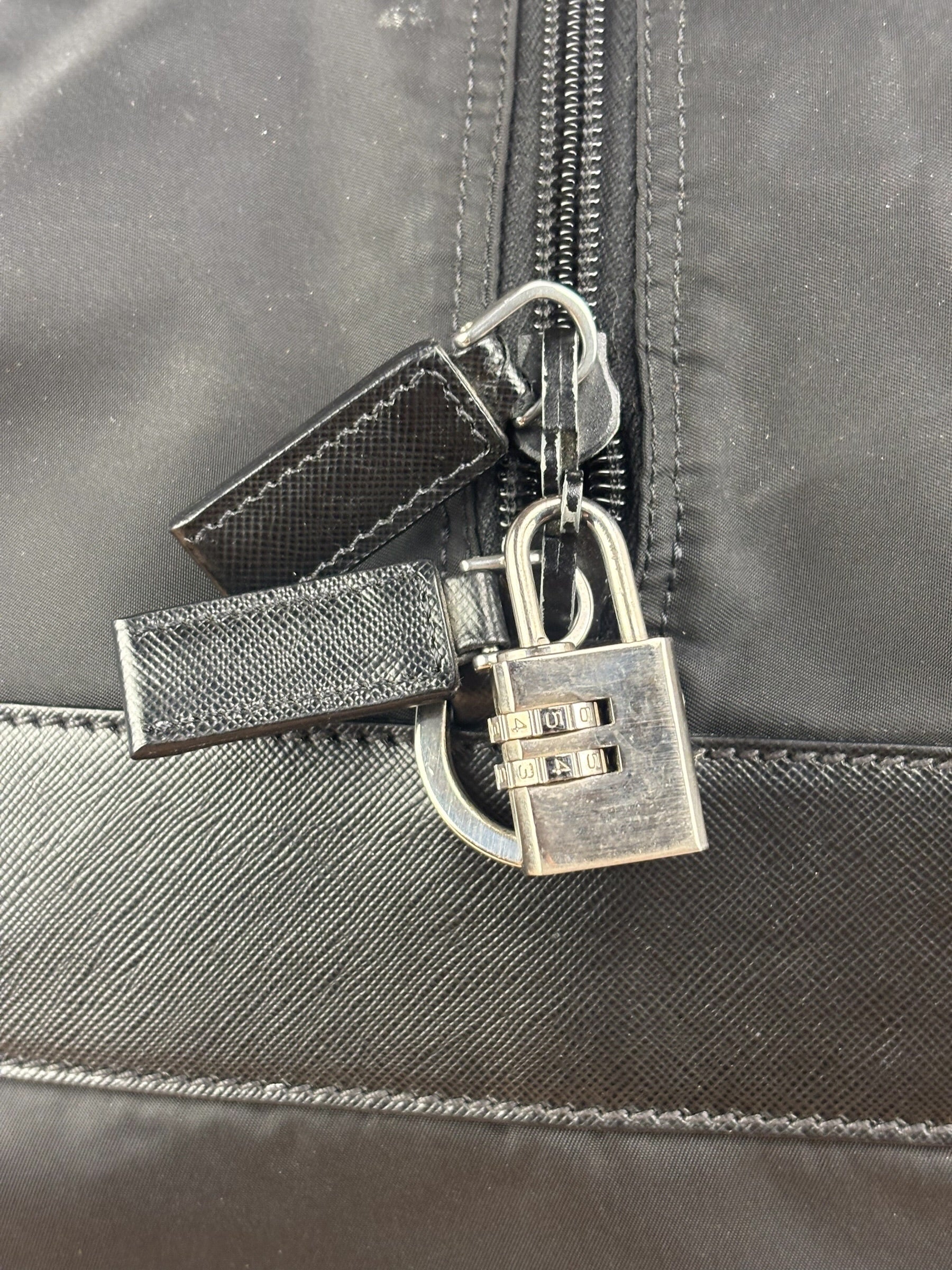 Prada Black Nylon Boston Travel Bag