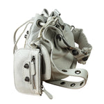 Balenciaga White Leather Le Cagole Bucket Shoulder Bag