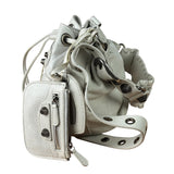 Balenciaga White Leather Le Cagole Bucket Shoulder Bag