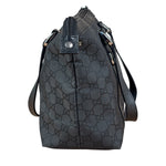 Gucci Black Leather Trim GG Canvas Abbey Zip Tote Bag