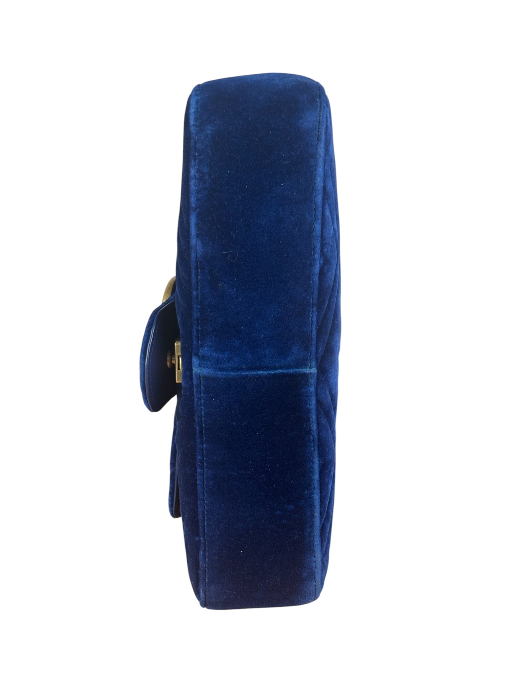 Gucci GG Blue Velvet Marmont Shoulder Bag