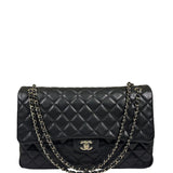 Chanel Black Quilted Caviar Jumbo Flap Bag 2021