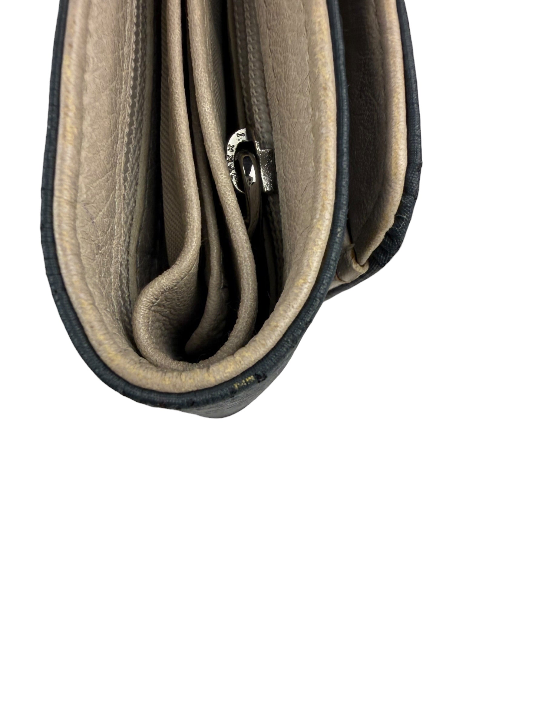 Loewe Muted Slate Blue Leather Monogram Debossed Anagram Wallet