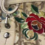 Christian Dior Vintage Monogram Flower Frame Satchel Hand Bag