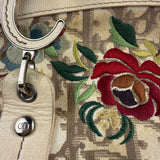 Christian Dior Vintage Monogram Flower Frame Satchel Hand Bag