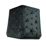 Jimmy Choo Black Leather Star-Embossed Bi-Fold Card Holder