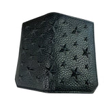 Jimmy Choo Black Leather Star-Embossed Bi-Fold Card Holder