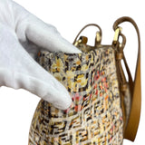 Fendi FF Floral Zucchino Shoulder Tote