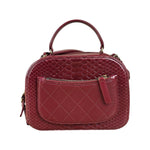 Chanel Burgundy Python Quilted Leather Vanity Two-Way Bag 2017